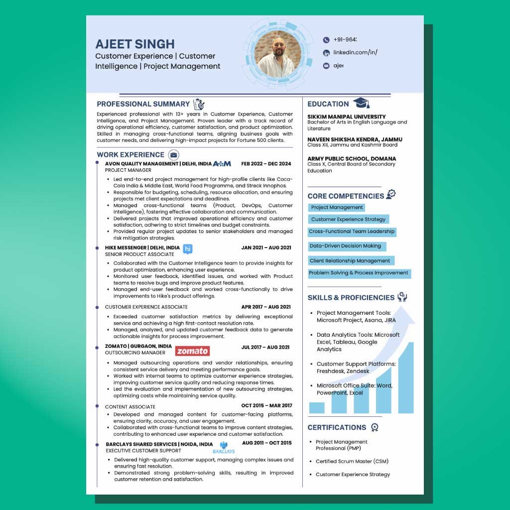 build your resume infographic ATS template 1