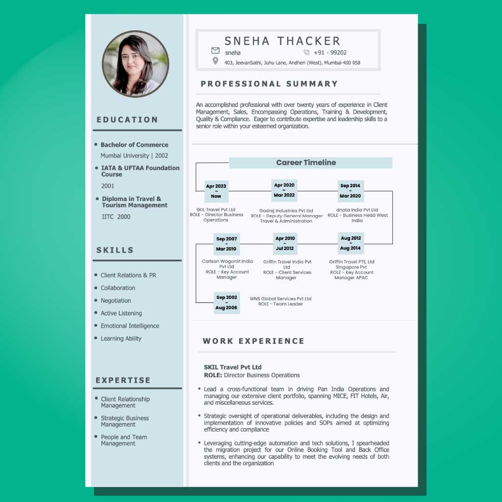 build your resume infographic ATS template 2